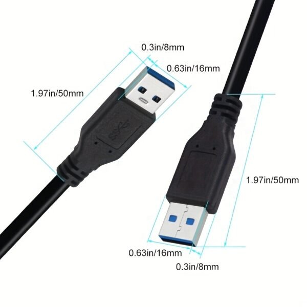 USB 3.0 / USB 2.0 Male to Male Cable 5Gbps Fast Data Transfer Cable for Keyboard Mouse Hard Drive