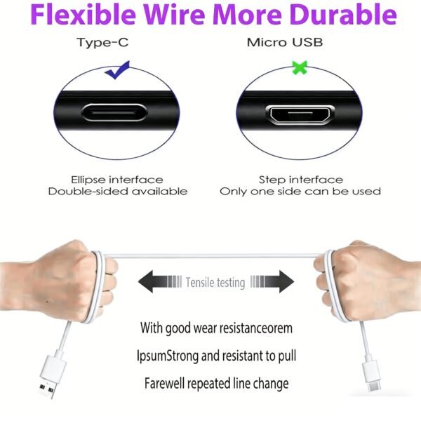 60W Fast Charging USB Type-C Cable 3FT / 6FT / 10FT USB-A to USB-C Charger Cord